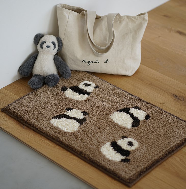 アウトレット】タフティング マット パンダマット (45×70cm) | cucan