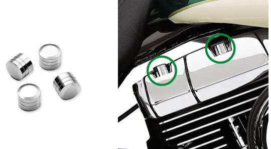 クローム・ロッカーボックスボルトカバー - Harley Davidson