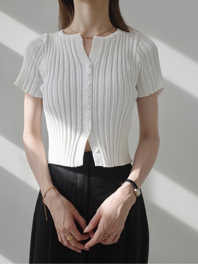 NEW】ruffle frill collar tops / white amel