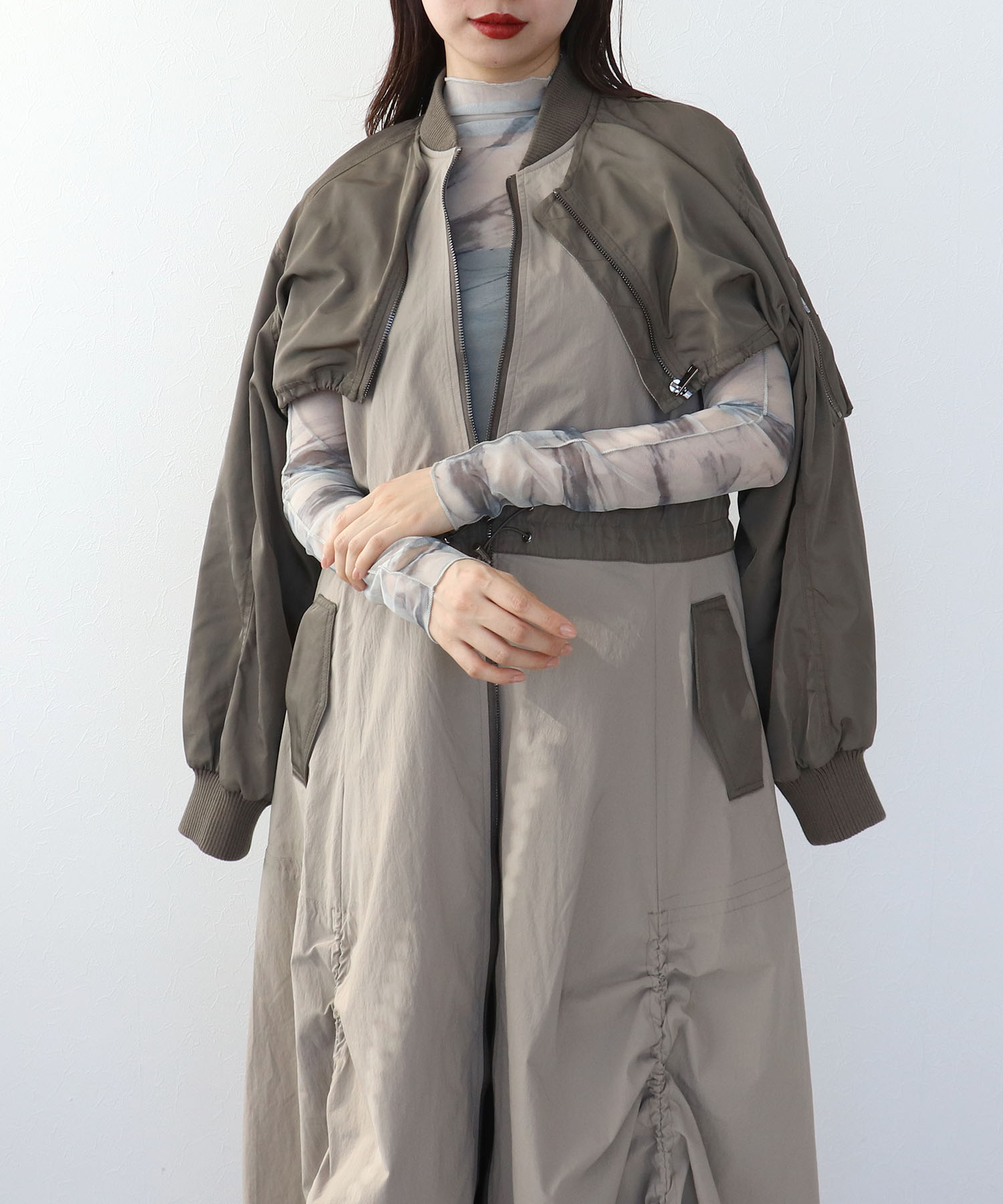 RISLEY】肩掛けレイヤードコート | AND ON JIONE STORE（アンドオン