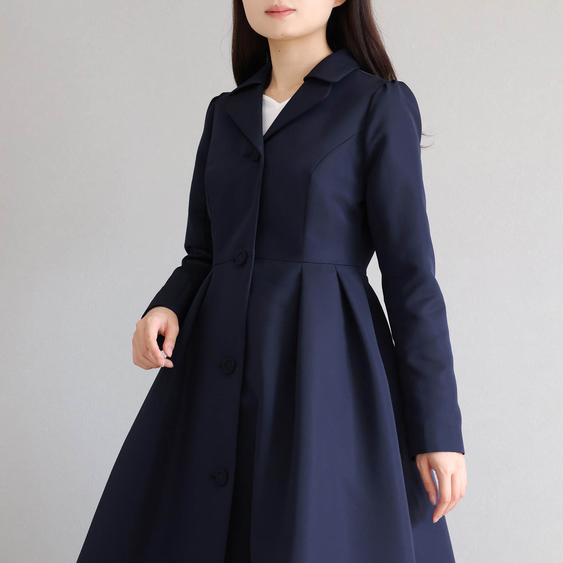 グログランタフタ エレガント チェスターコート【JM1254BD】 商品詳細