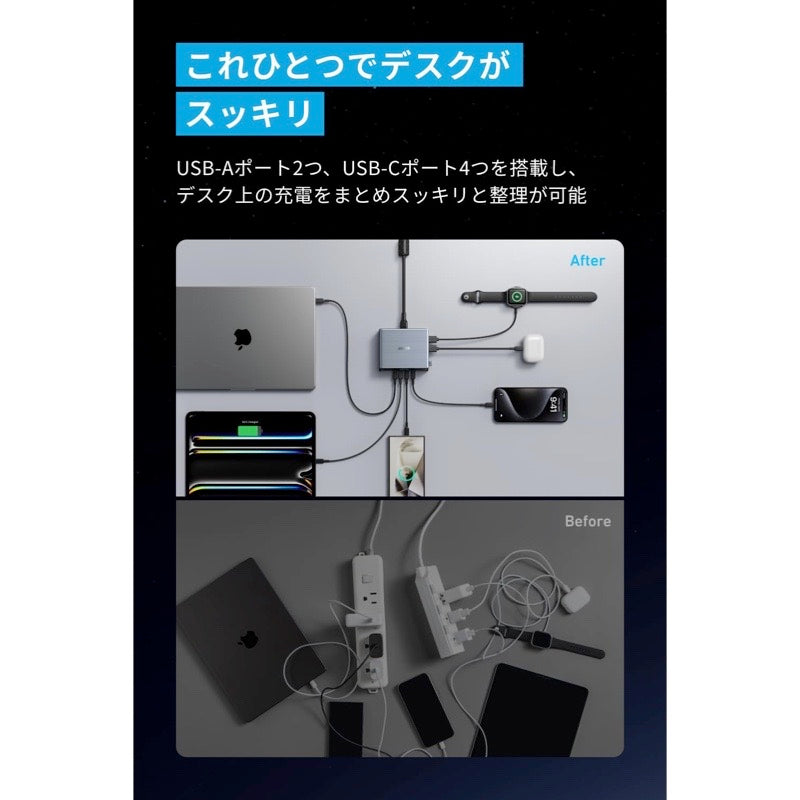 Anker Prime Charger (250W, 6 Ports, GaN) | USB PD 充電器の製品情報