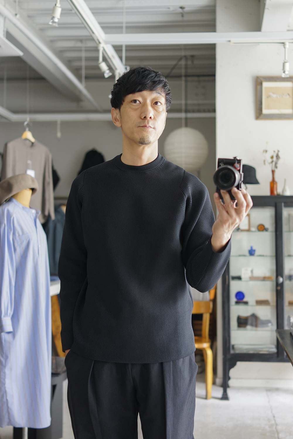 TEÄTORA」hover layer CARTRIDGE KNIT CREW 7G & WALLET PANTS RESORT