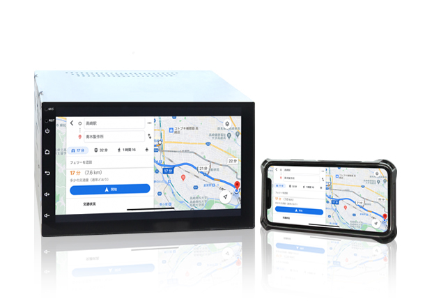 スマホ連携可能な車載ディスプレイ スマホランチャー「AMEX-SL01