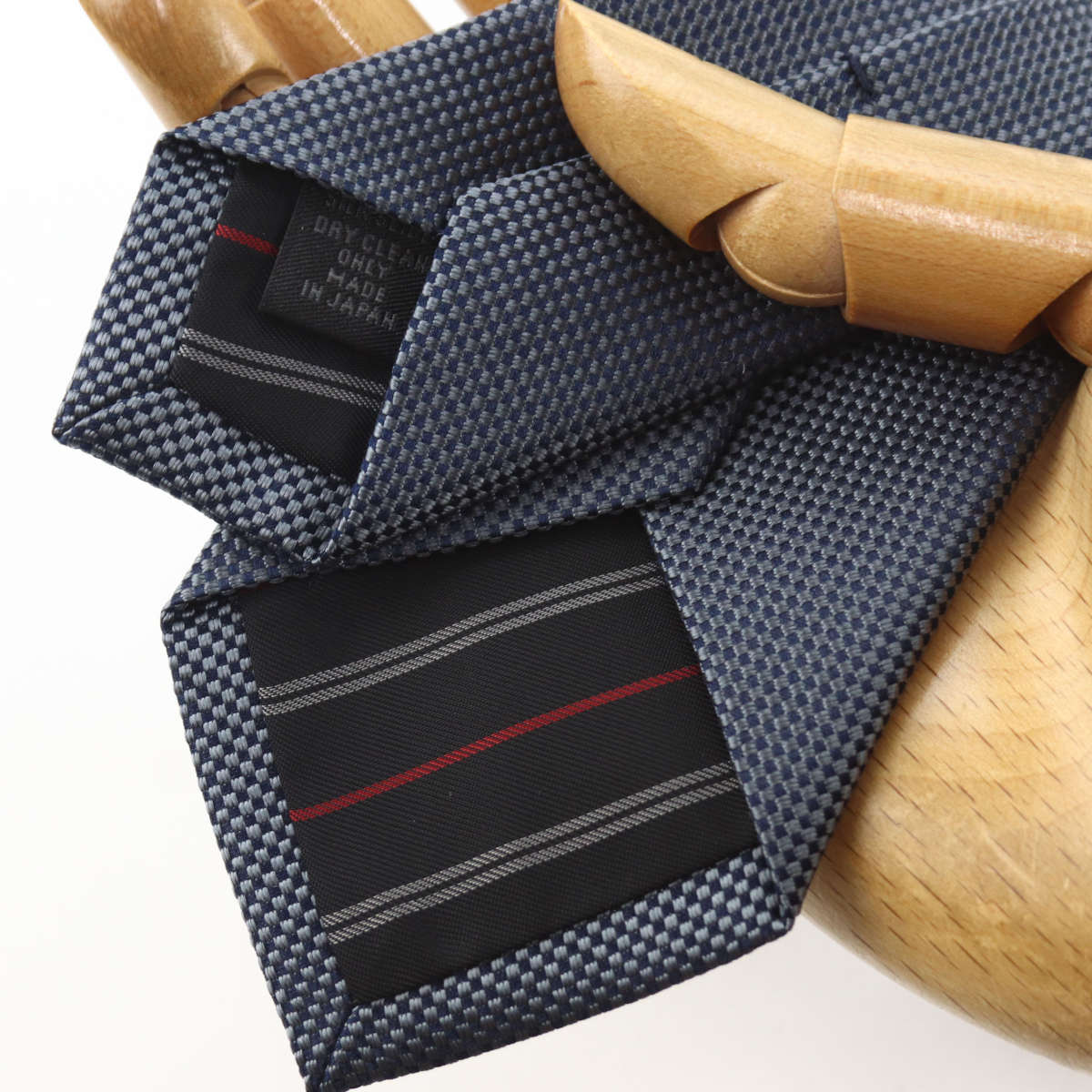 ネクタイ バスケット織りソリッドのナロータイ グレー系 シルク100