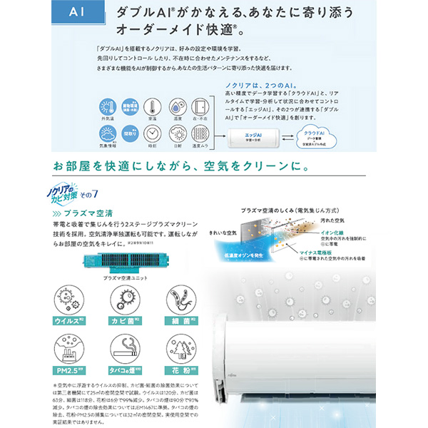 AS-Z633N2-W 富士通ゼネラル ルームエアコン nocria(ノクリア) Z