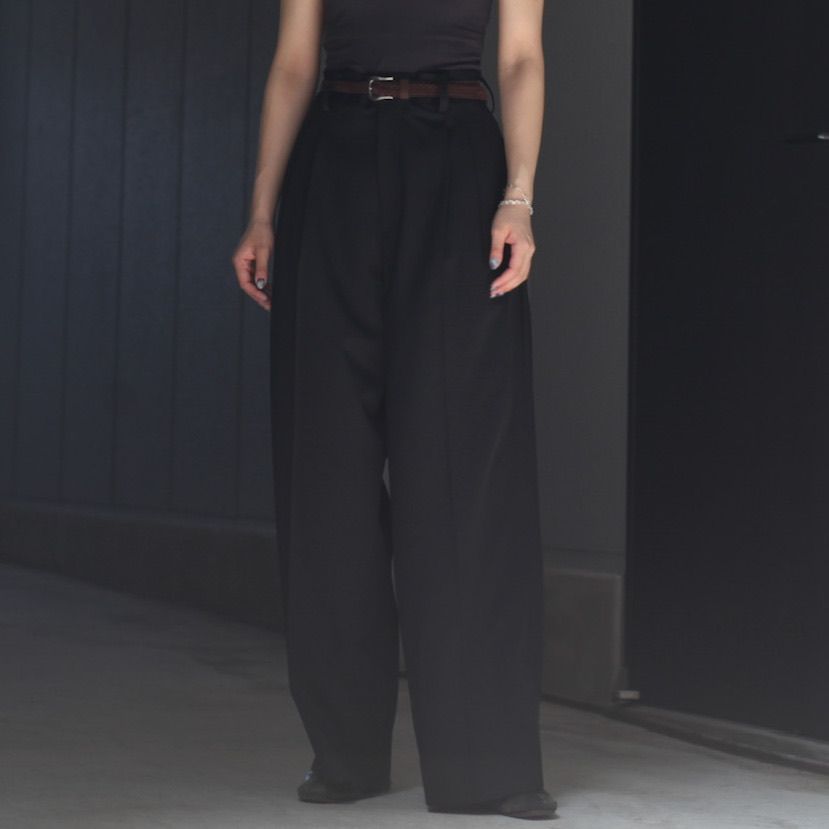 ssstein - 【残りわずか】Long Wide Trousers(2/90 WOOL GABARDINE