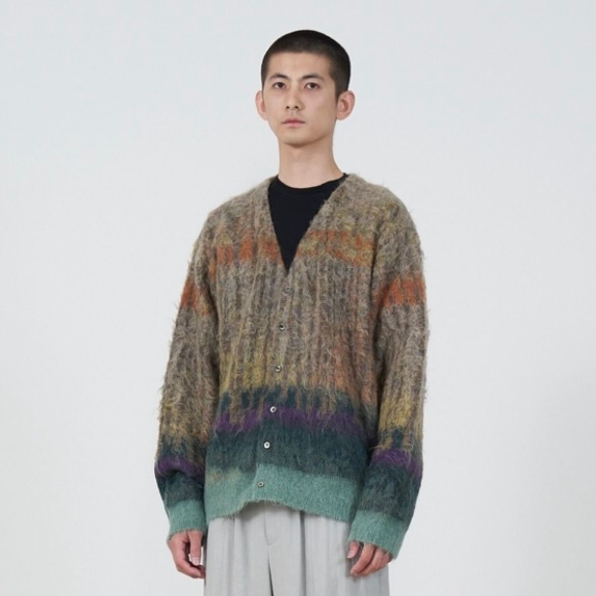 YOKE - 【残りわずか】Tree Jaquard Mohair Buttoned Cardigan