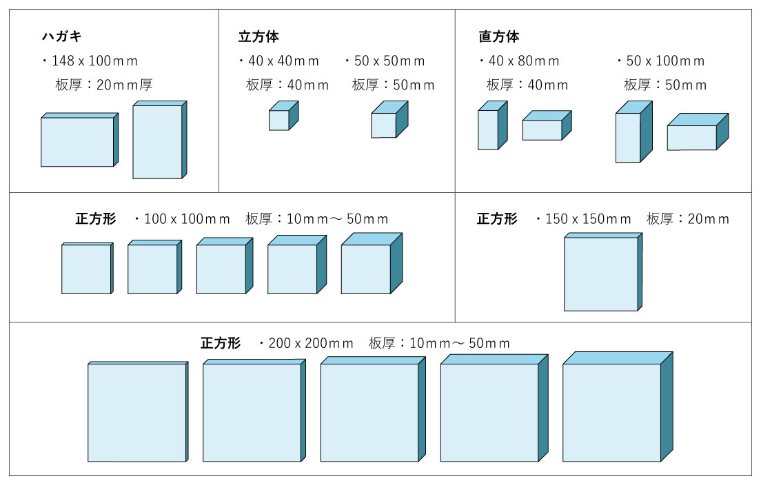 アクリルブロックUV印刷 規格サイズ | アクリ屋ドットコム