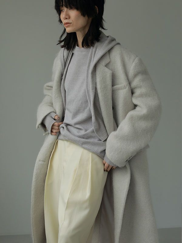 ETRE TOKYO - ウールシャギーチェスターコート - LIGHT GREY | ADDICT