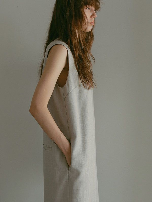 ETRE TOKYO - ノースリーブIラインオールインワン - LIGHT KHAKI