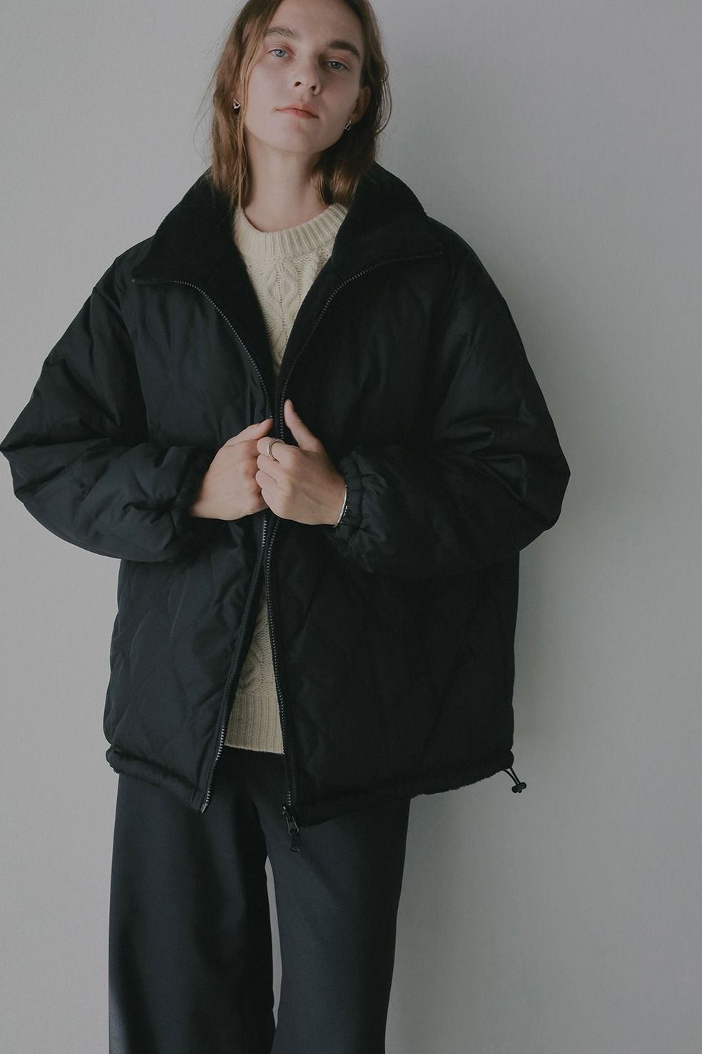 HTH two way puffy JK ダウン 黒 ブラック リバーシブル two way puffy