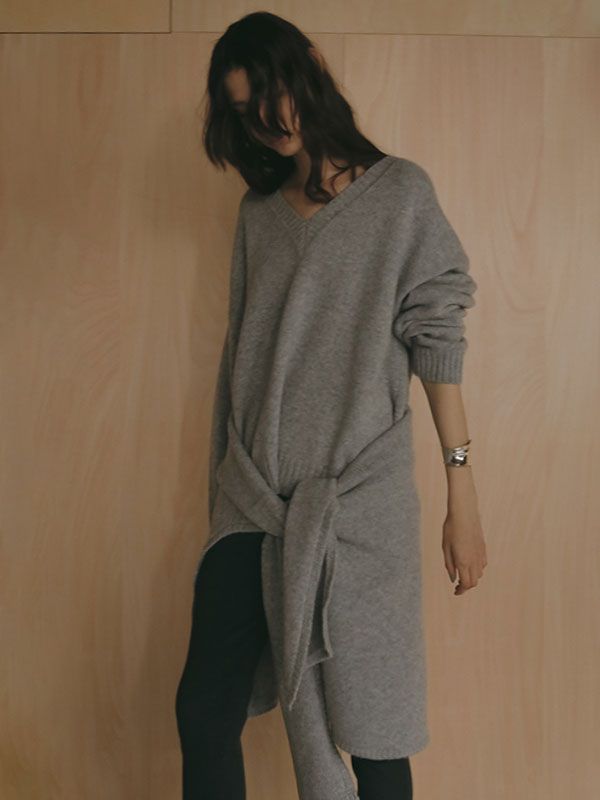 ETRE TOKYO - レイヤードニットラップスカート (GREY) | ADDICT WEB SHOP