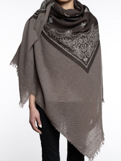 destin - カシミヤ×ウール バンダナストール 140×140cm / MUD | ADDICT