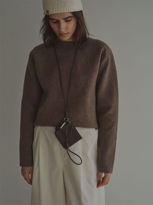 ETRE TOKYO - レザーコードカラビナスクエアパース (BROWN) | ADDICT