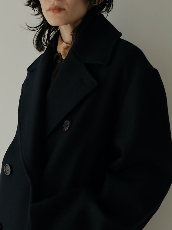 ETRE TOKYO - ダブルブレストコクーンコート - NAVY | ADDICT WEB SHOP