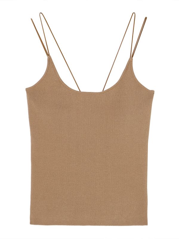ETRE TOKYO - Wストラップカップインニットキャミ - BEIGE | ADDICT
