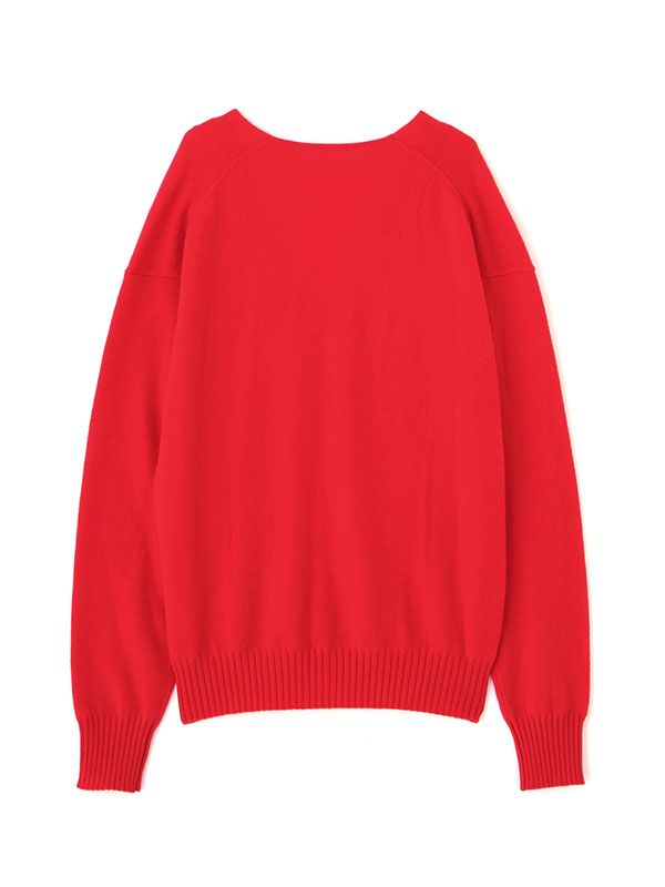 ETRE TOKYO - Vネックカシミヤニットプルオーバー RED レディース
