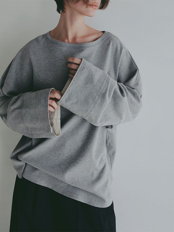 ETRE TOKYO - ボートネックカフスロンTee (GREY） | ADDICT WEB SHOP