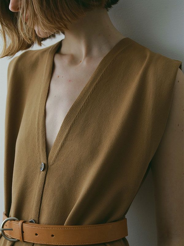 ETRE TOKYO - フロントボタンニットオールインワン - CAMEL | ADDICT