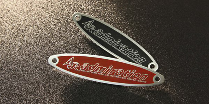 マフラーテールエンド用「レッドプレート」 サンプル完成 - アドミ