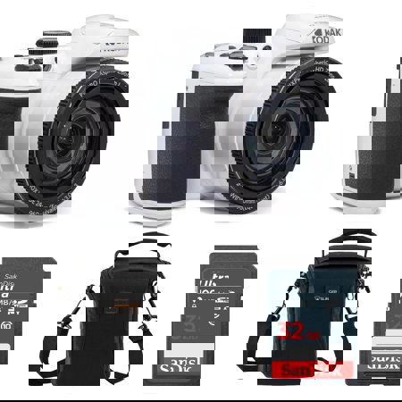 Kodak PIXPRO AZ405 Astro Zoom 20MP FHD Digital Camera, White, w