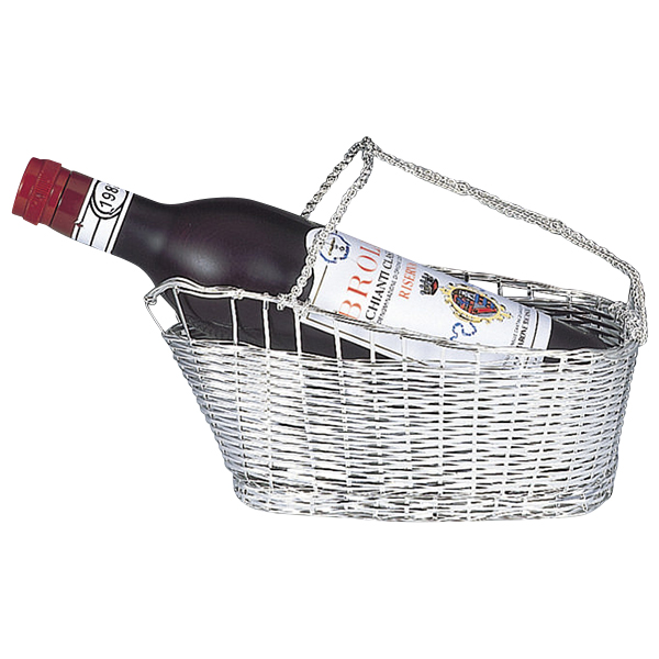 ワインGoods】手付きシルバーバスケット 1個 / 日本クリエイティブ
