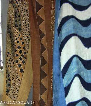 マリ 泥染め布 NDOMO 【アフリカンスクエアー】