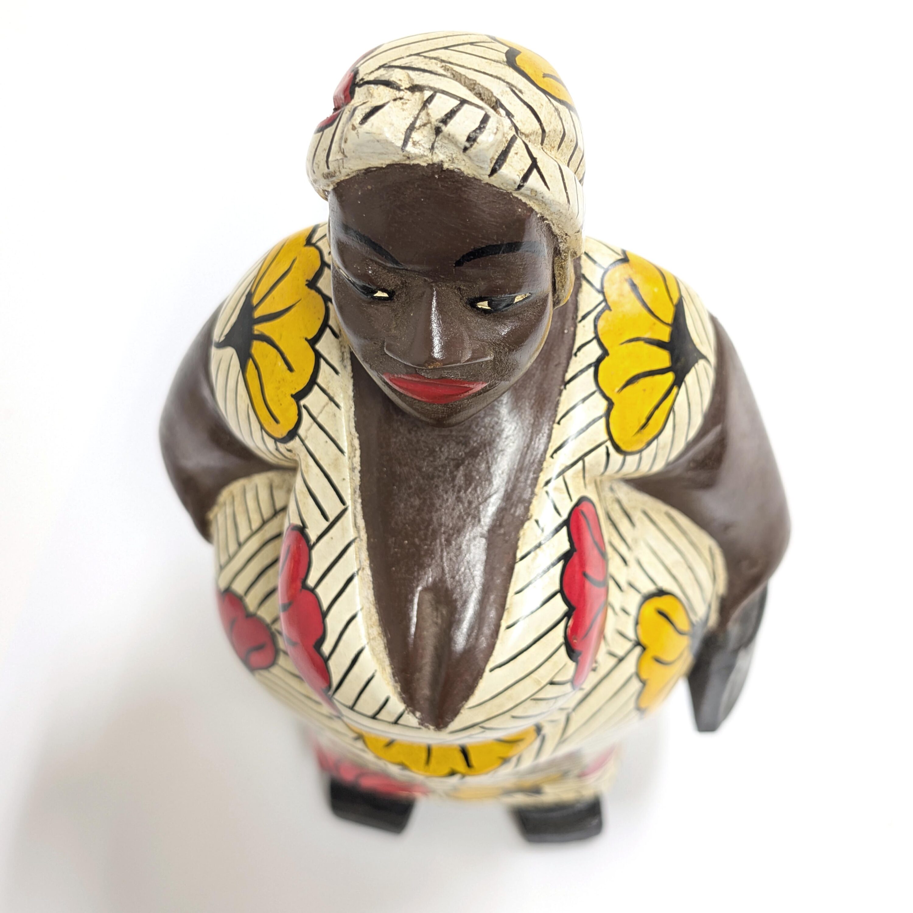 アフリカンマダム 大型コロン人形 29cm インテリア 木彫品 （r411-12