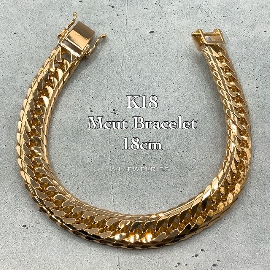 K18 Mカット トリプル 45g 18cm 喜平 ブレスレット 品番 kmt-4518 商品