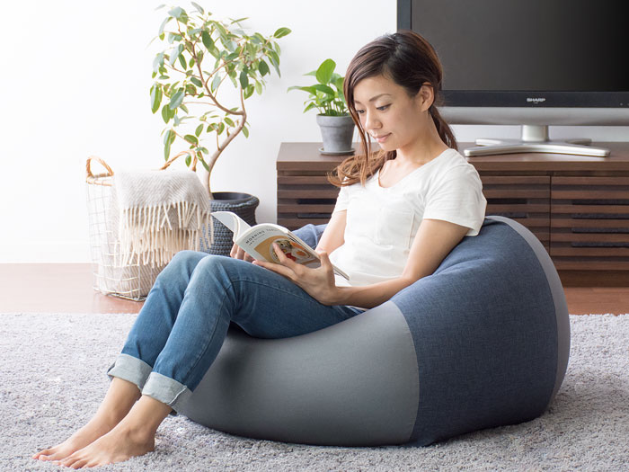 日本製】洗えるカバーのビーズクッション 体にフィット Lサイズ | 家具