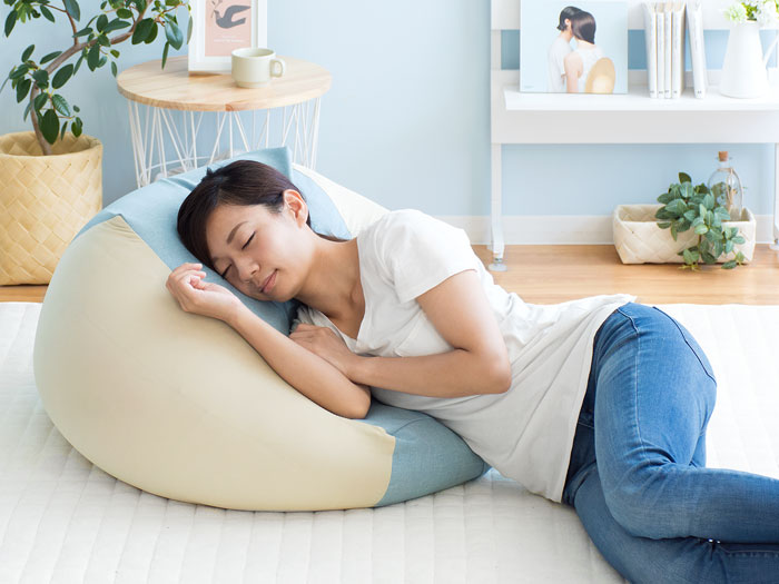 日本製】洗えるカバーのビーズクッション 体にフィット Lサイズ | 家具