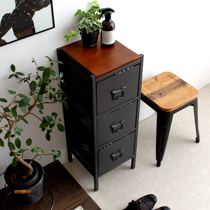 ヴィンテージ調ドロワーチェスト BILLS〔ビルズ〕 [幅62] 6ドロワー