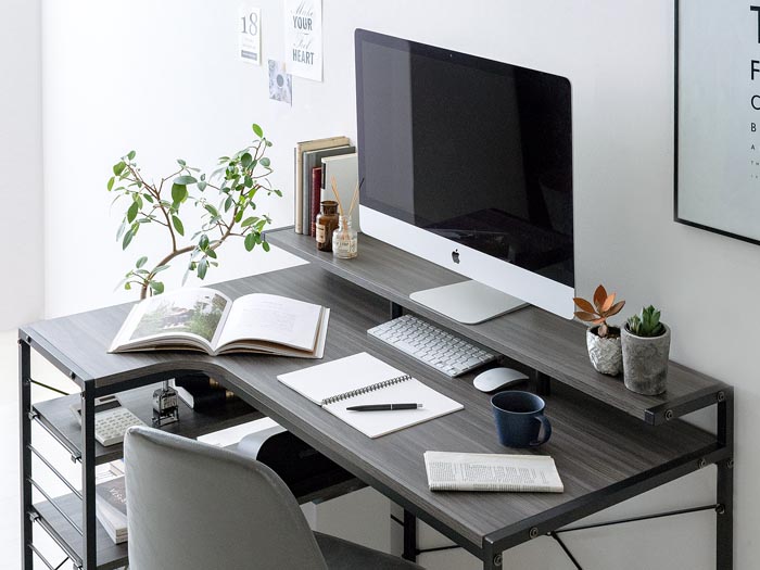 120cm幅タイプ] L字デスク merrily(メラリー) ディスプレイ棚付き