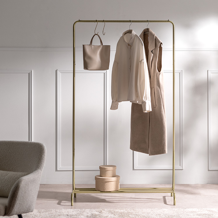 真鍮風ハンガーラック MYRE(マイア) 90cm幅 | 家具・インテリア通販
