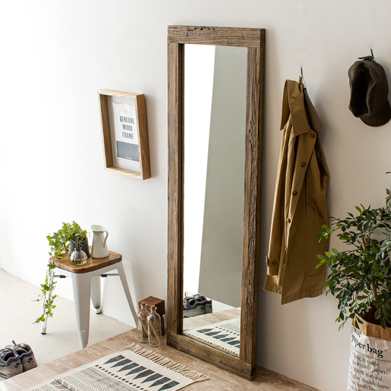 ヴィンテージウッドデザイン AL MIRROR 60×160cm | 家具・インテリア
