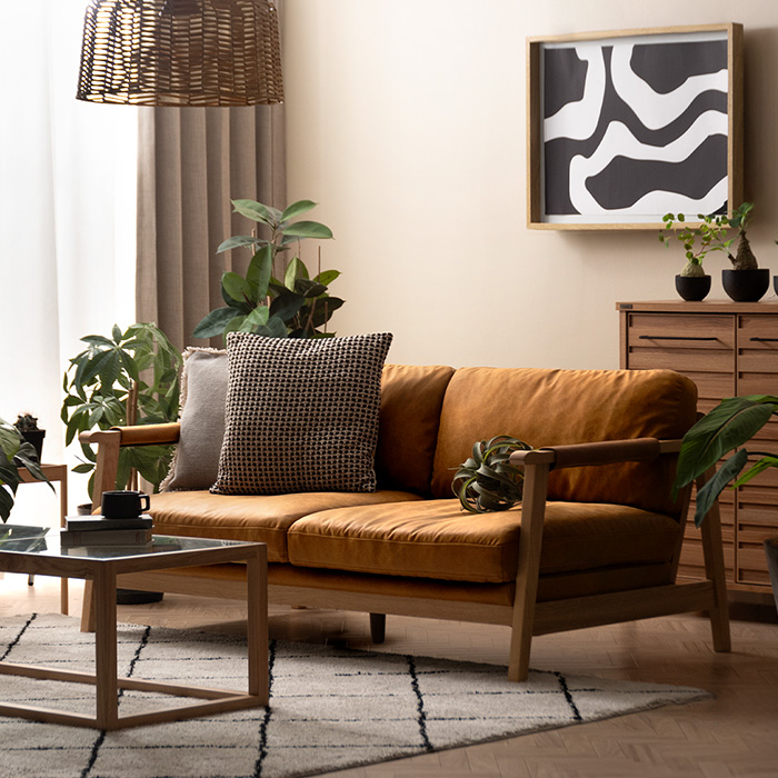 2Pレザーファブリックソファ FERNO(フェルノ) | 家具・インテリア通販