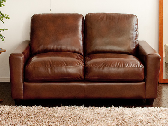 2人掛けレザーソファ ボンデッドレザー 弾力クッション KRAFT | 家具