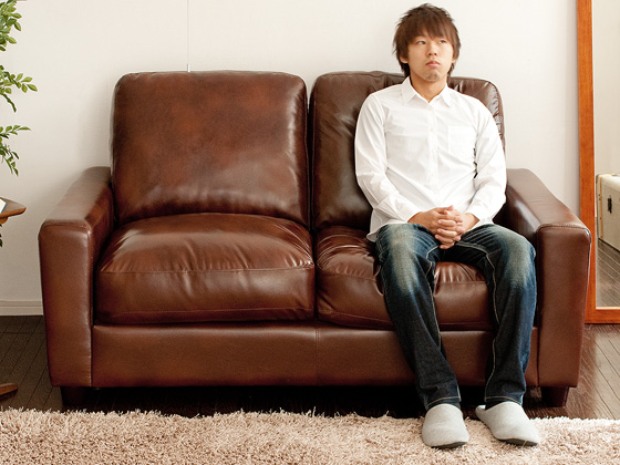 2人掛けレザーソファ ボンデッドレザー 弾力クッション KRAFT | 家具
