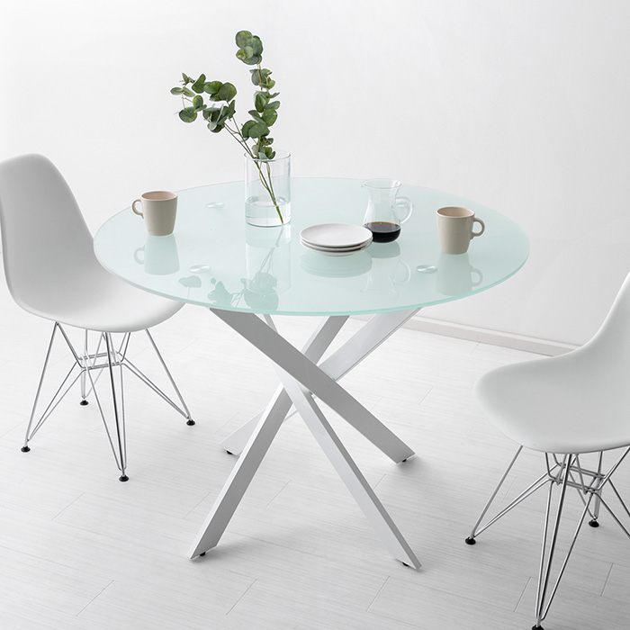 4人用 円形ガラスダイニングテーブル Louise(ルイーズ) | 家具