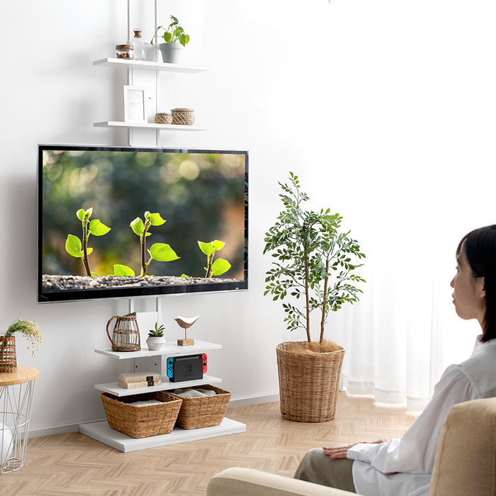 壁掛け風つっぱりテレビスタンド MOLLY(モリー) ワイドタイプ | 家具
