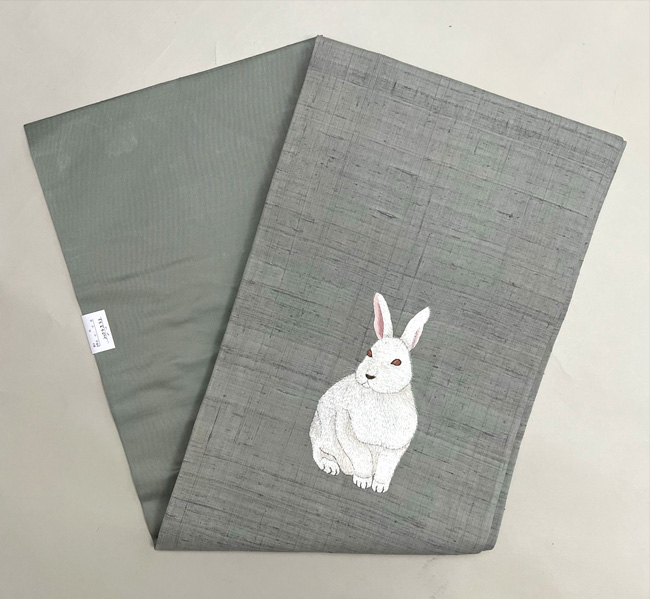 うさぎ刺繍名古屋帯帯22-04-53ご売約済 | アンティーク着物の灯屋2