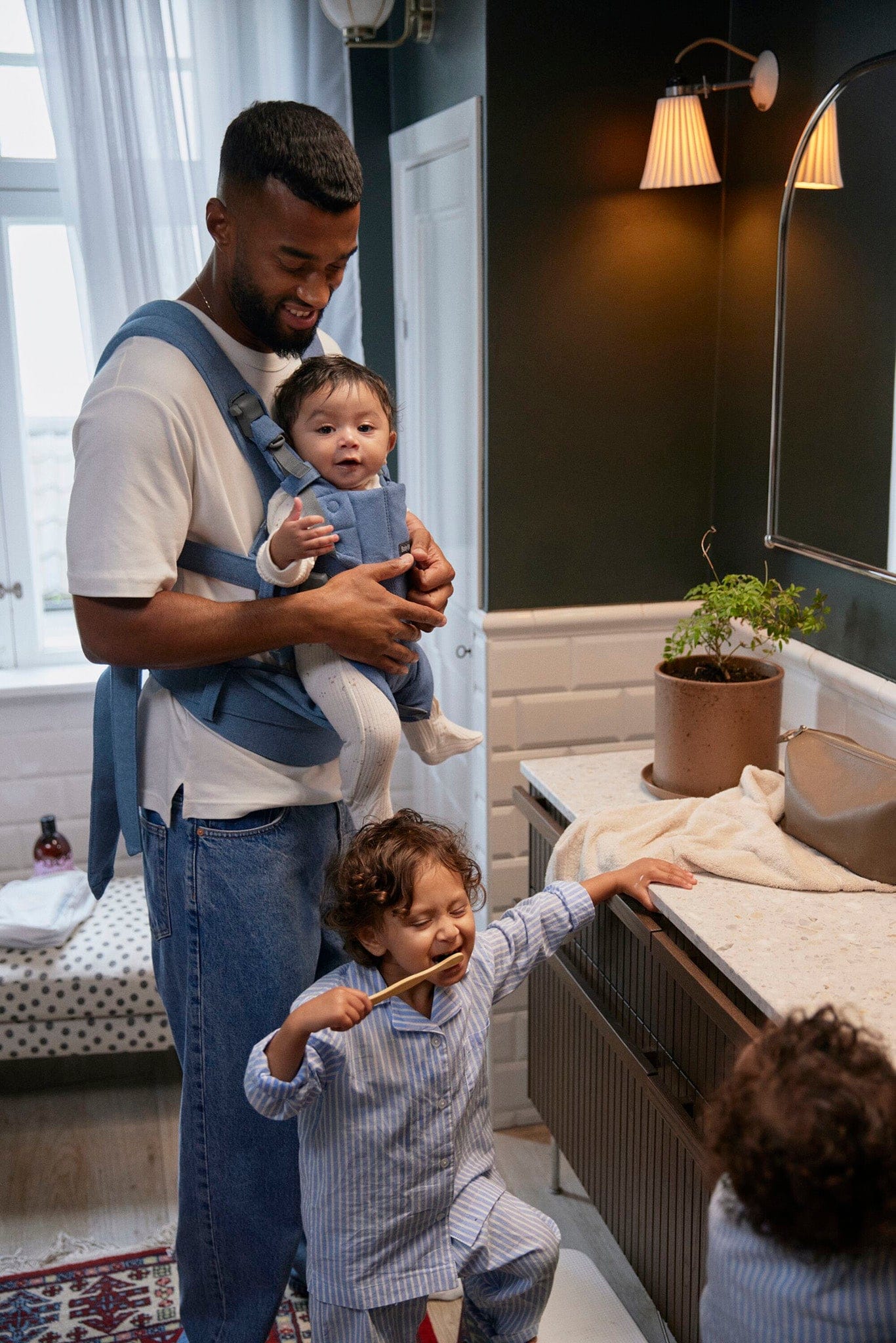 BabyBjörn Baby Carrier Harmony Woven Melange, Blue – Albee Baby