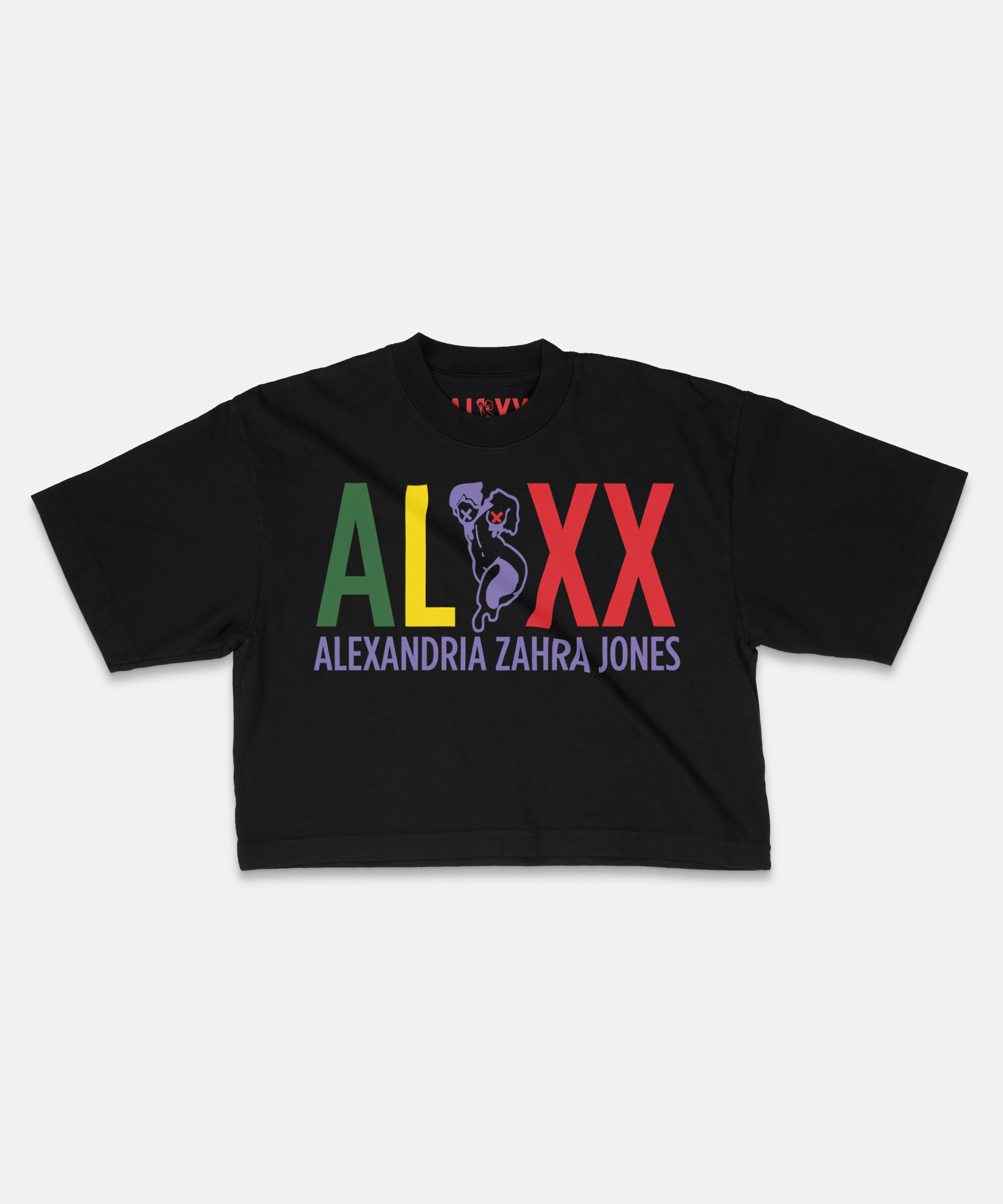 ALXX SIGNATURE CROP TEE TRUE BLACK – Alexandria Zahra Jones