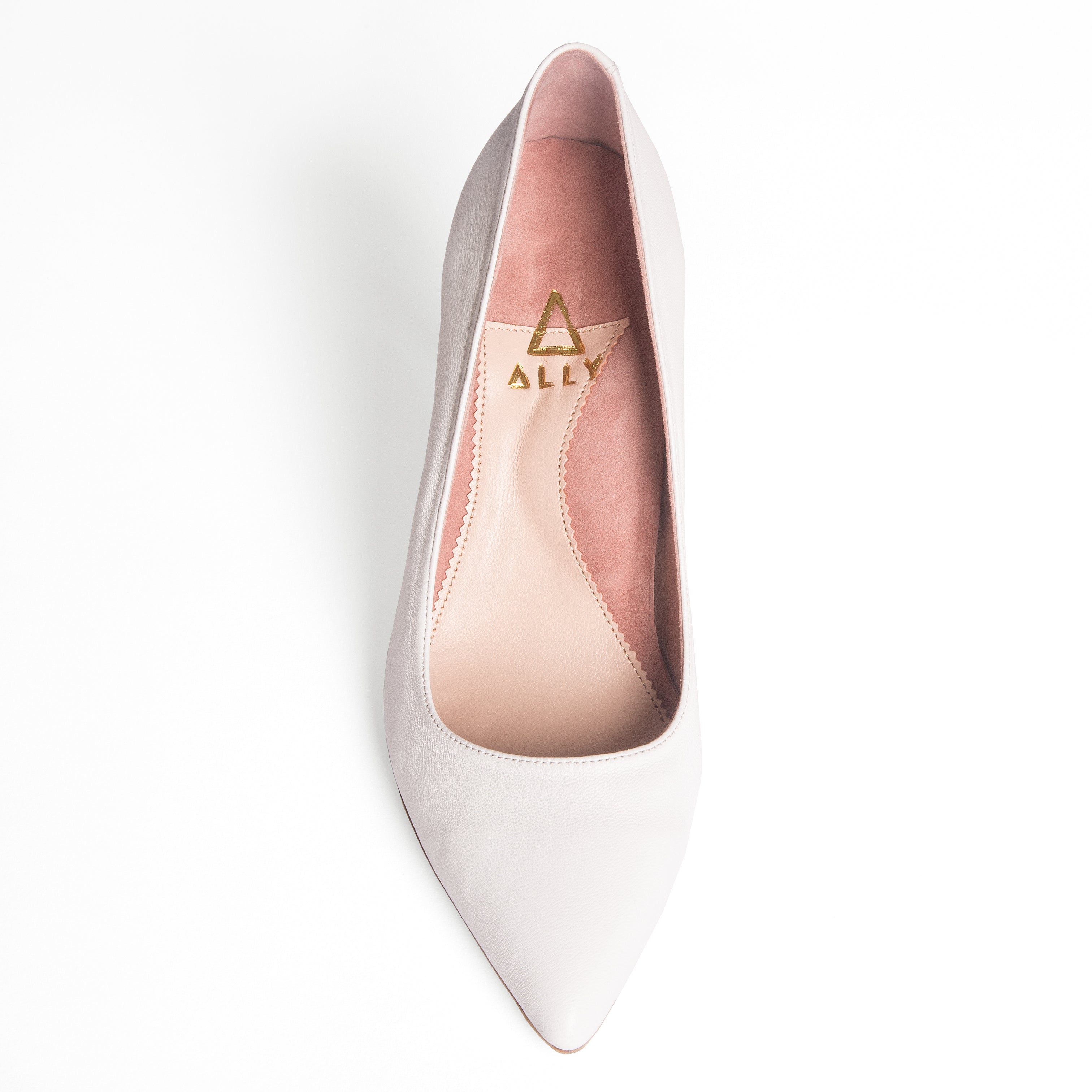 Classic White Leather Pump – Ally Shoes