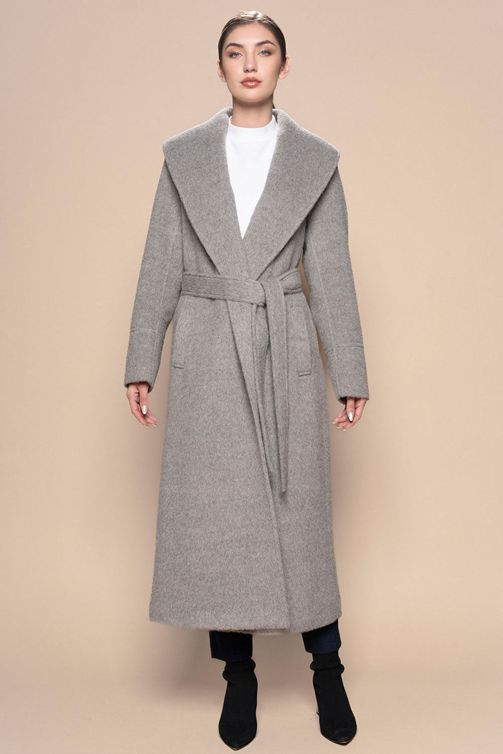 Long Belted Eco Alpaca Coat – Alpaca Collections