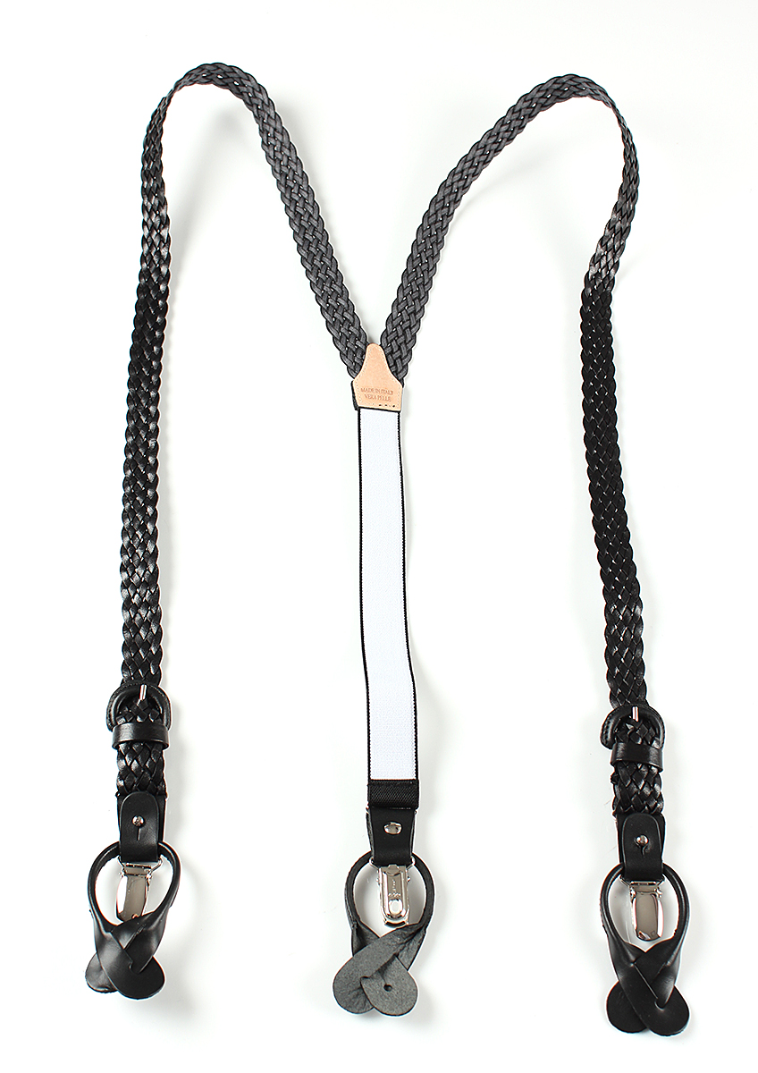 VAR-PELL-BK BRETELLE&BRACES サスペンダー レザー ブレード ブラック