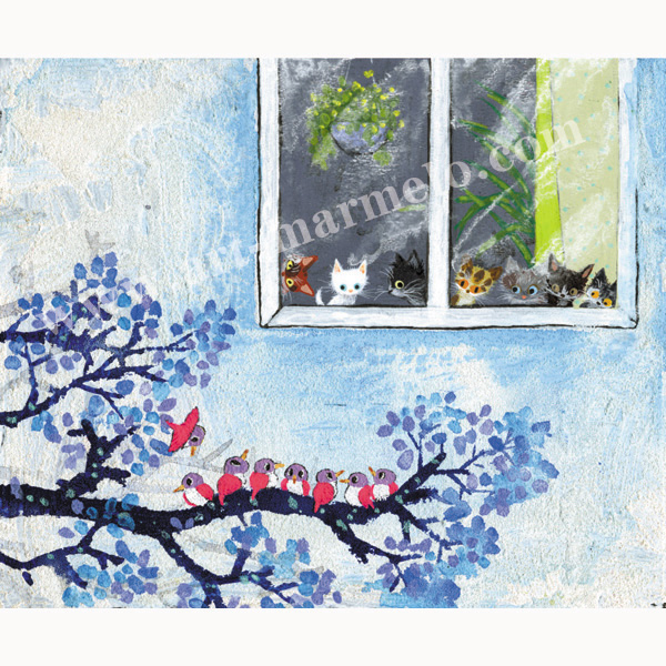 渡辺あきお「大切なそれぞれの集い」 自筆サイン入り版画