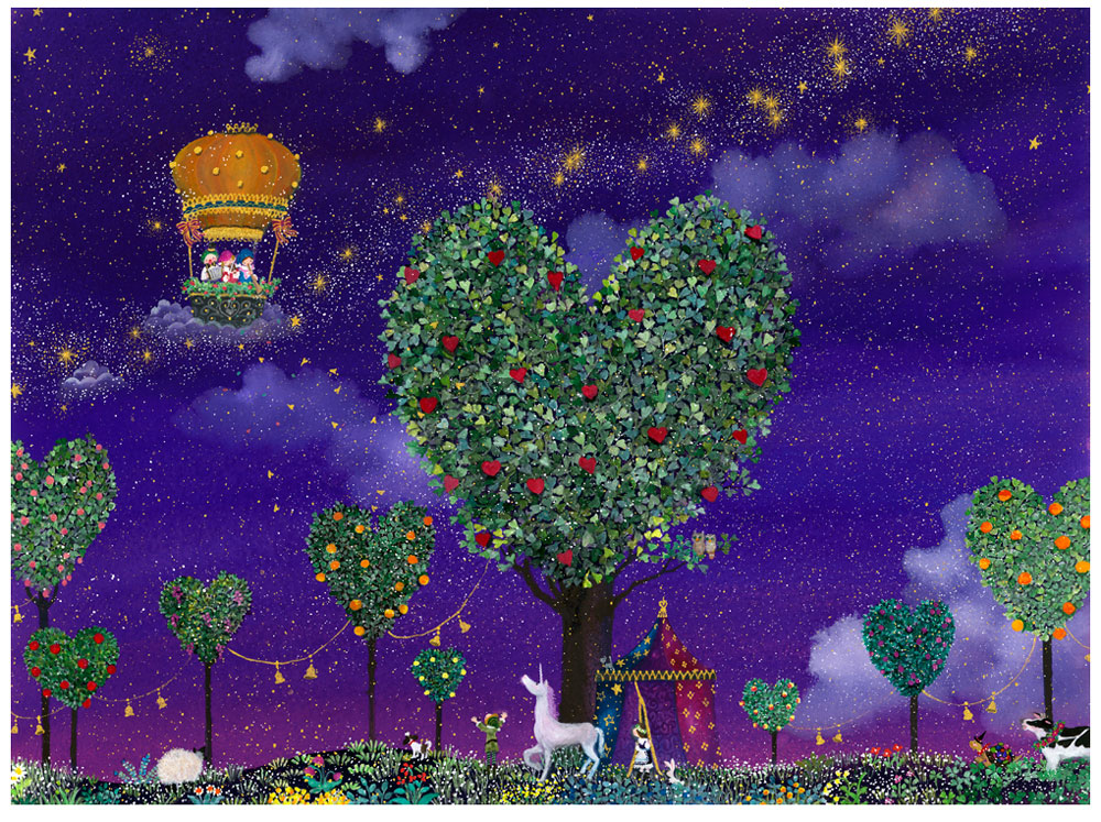 横山真弥 絵画(版画/アーカイバル) おとぎの国の果樹園 8469|アート