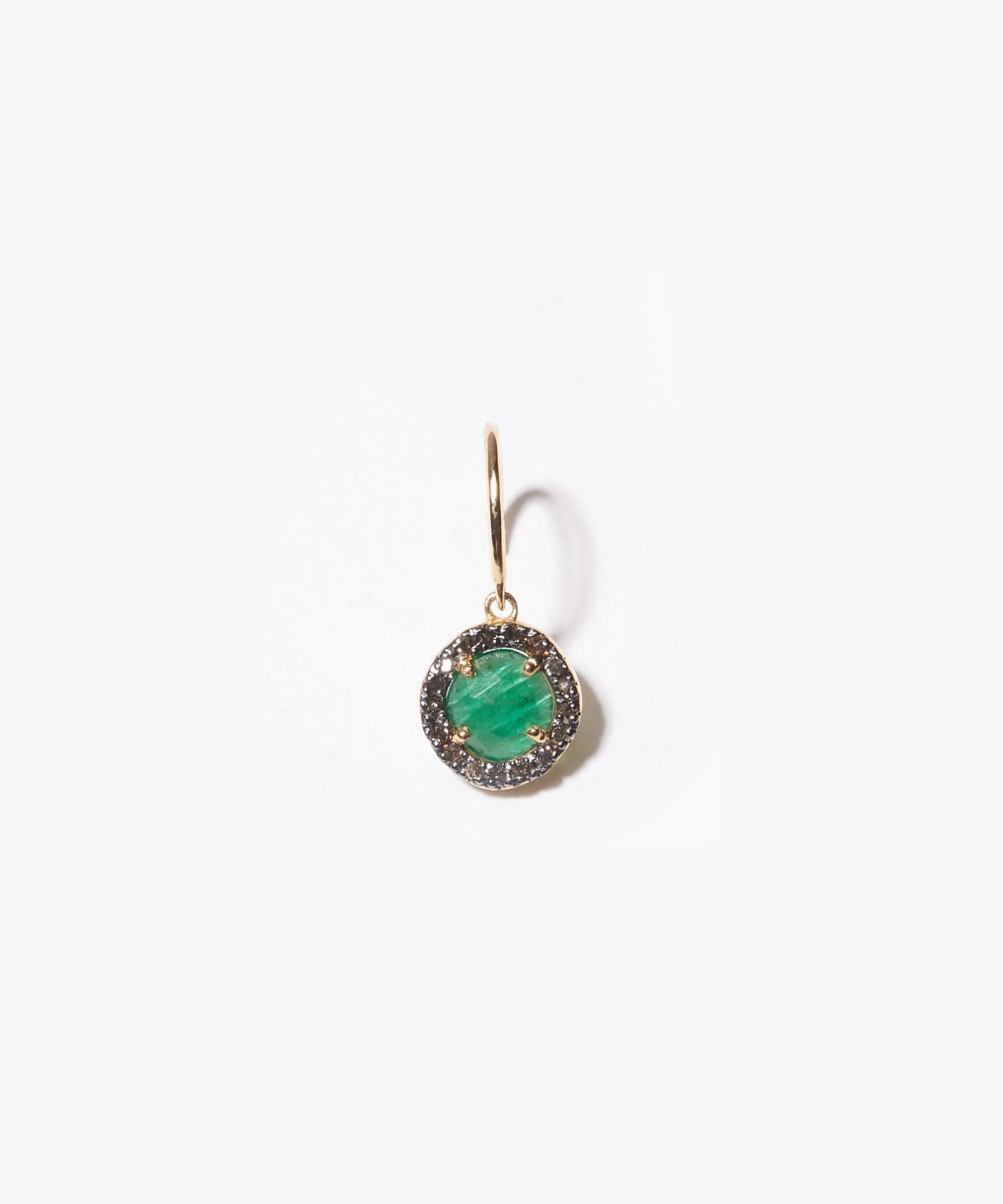elafonisi] emerald pave diamonds drop pierced earring｜ARTIDA OUD